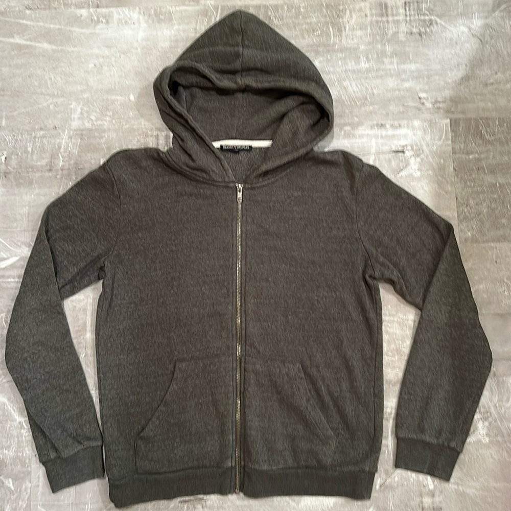Brandy Melville Zipped Hooded Sweatshirt Grey One Size